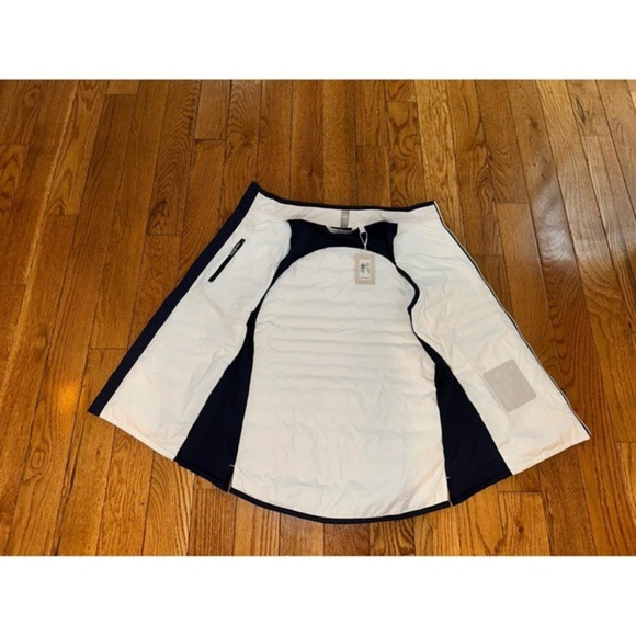 Peter Millar Fuse Hybrid Vest Medium Tossed Paisley White/Navy zippered NWT $225 - Picture 9 of 12